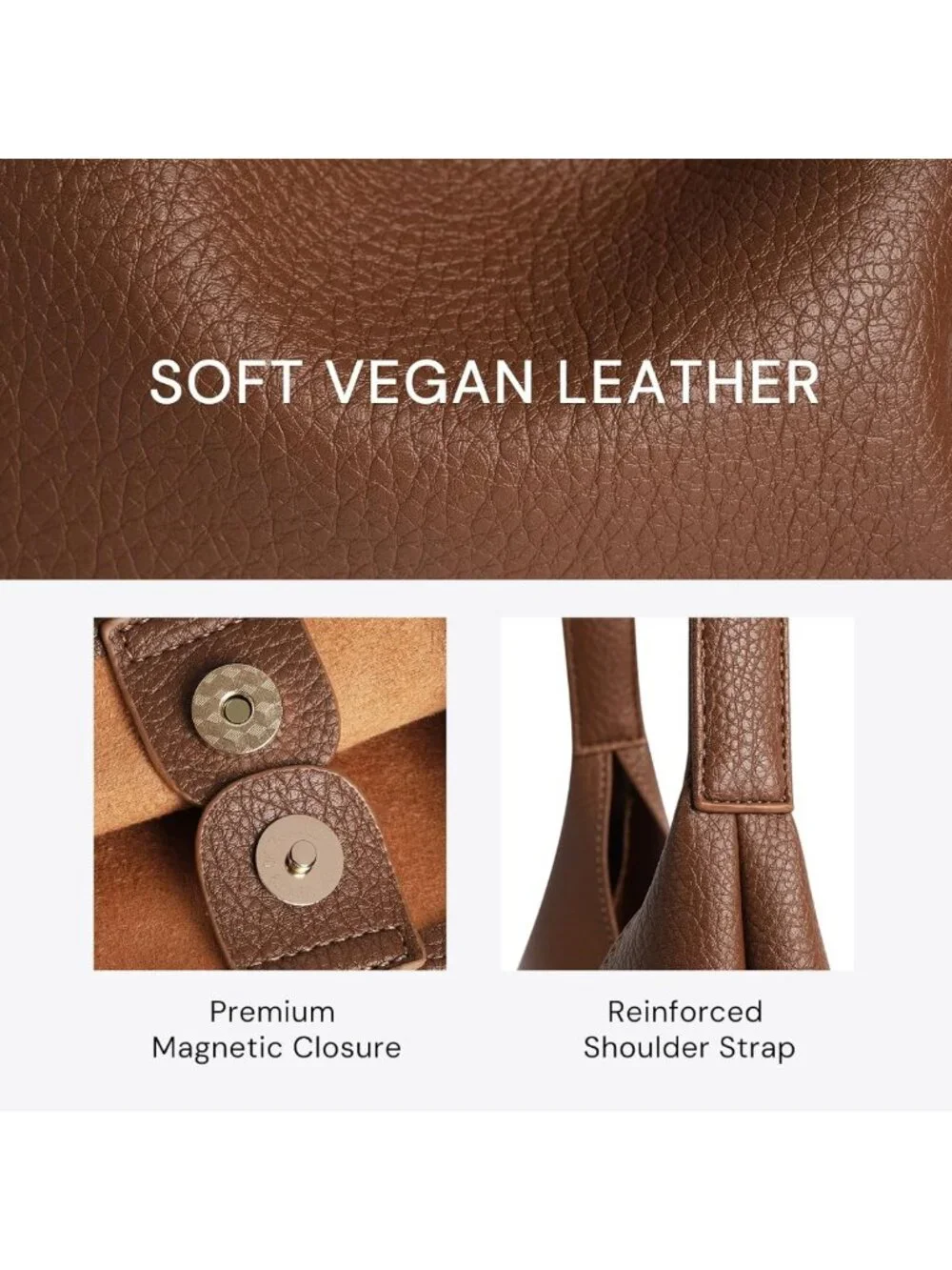 Trendy Small Slouchy Hobo Bag for Women, Soft Vegan Leather Shoulder Tote 11
